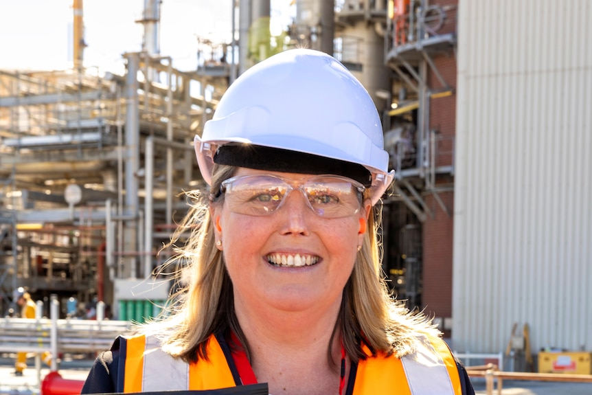 Tracey Seager smiles at the camera.