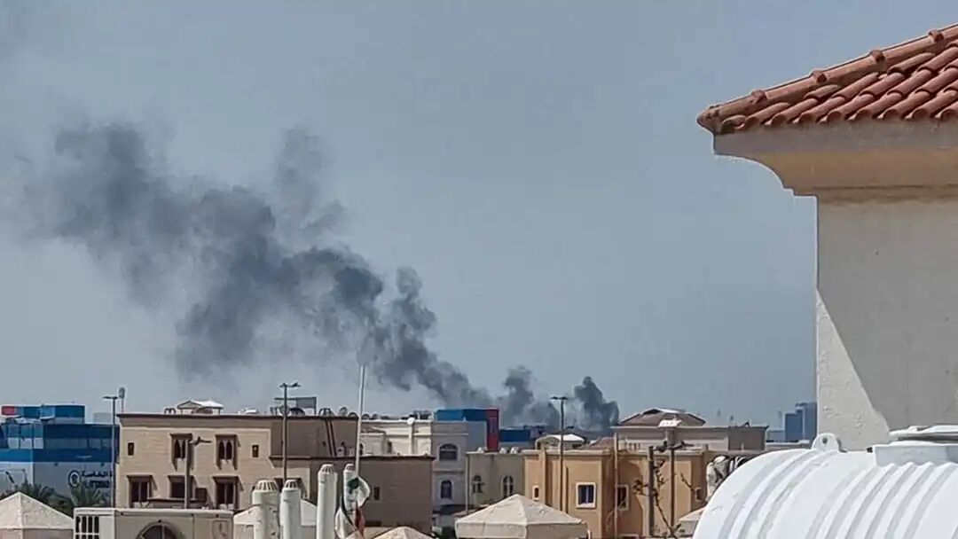 Smoke billows over Abu Dhabi resulting from Iranian missile strike on Feb. 28, 2026